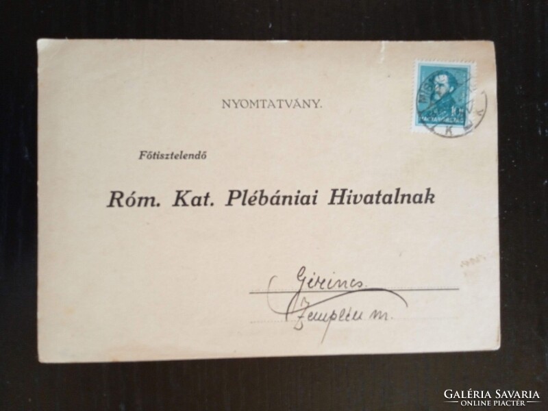 D210688 Miskolc-Mindszenti Római Katolikus Plébánia – házassági értesítő Girincsre – 1937
