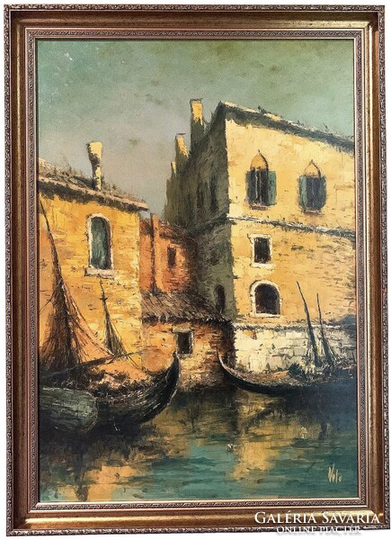 László Vigyázó Jr. (VILA) – Venice – original oil painting 112 x 82 cm