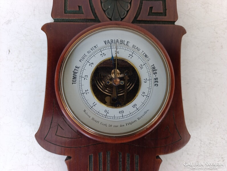 Antik barométer szecesszió jugendstil fali hőmérős barométer nem működő barometer 344 7415