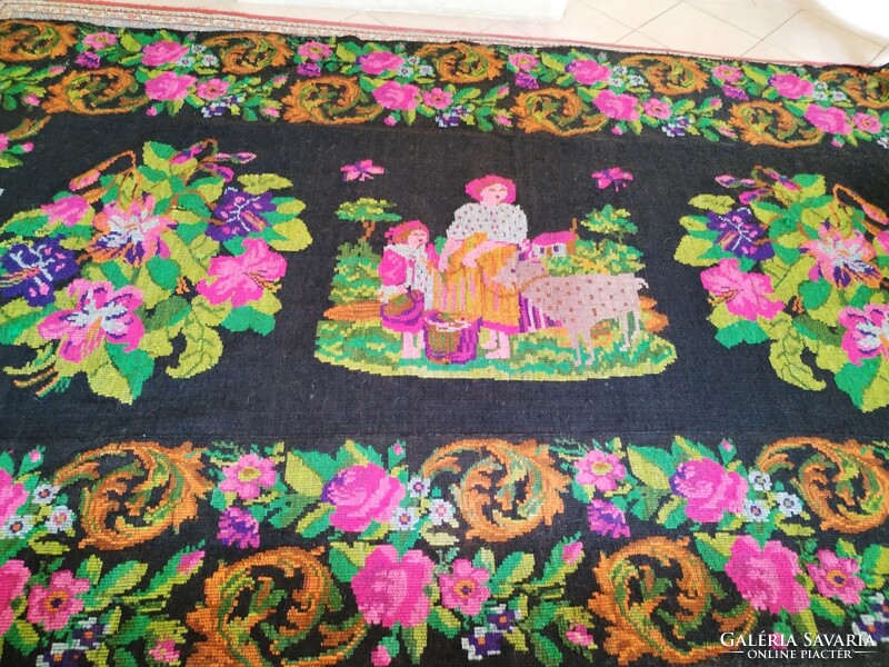 HOLLÓHÁZI ANCIENT SCENE HANDMADE KILIM WEAVE !!