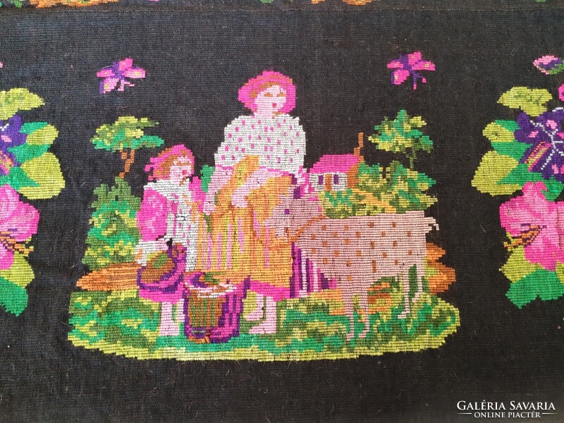 HOLLÓHÁZI ANCIENT SCENE HANDMADE KILIM WEAVE !!