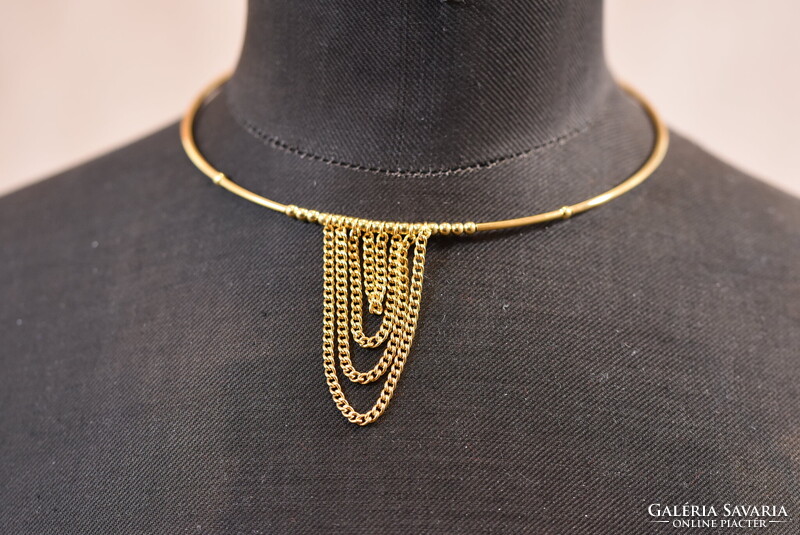 Vintage aranyszínű láncos choker nyaklánc retro bizsu Európa