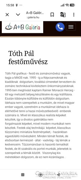 Tűzzománc falikép.Tòth Pál festőművésztől.