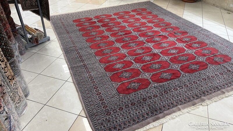 4404 Large Pakistani Yamud Hand-Knotted Wool Persian Rug 260x330cm