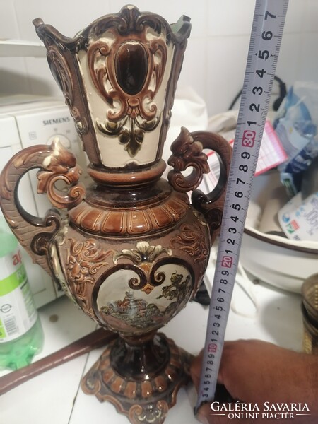 Signed Majolica Vase in the Shown Condition for Sale