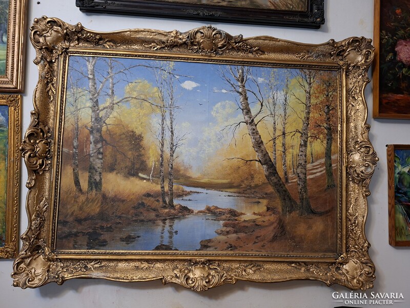 Antique 1947 SIGNED KOSTYÁNFALVY EDE PAINTING 100x70 cm -- original condition IN ORIGINAL FRAME