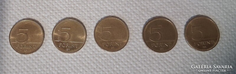 5 forintos 2021 /75 éves a forint 5 db/