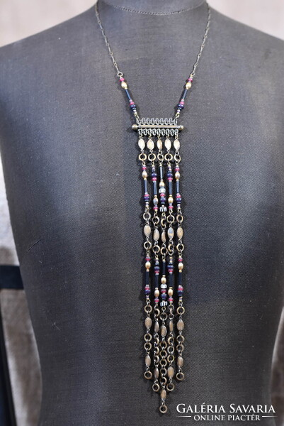 Vintage etno boho tribal nyaklánc hosszú függők gyöngyök Európa