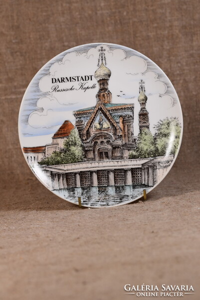 Royal KPM gyűjtői porcelán dísztányér Darmstadt Russische Kapelle Bavaria Németország