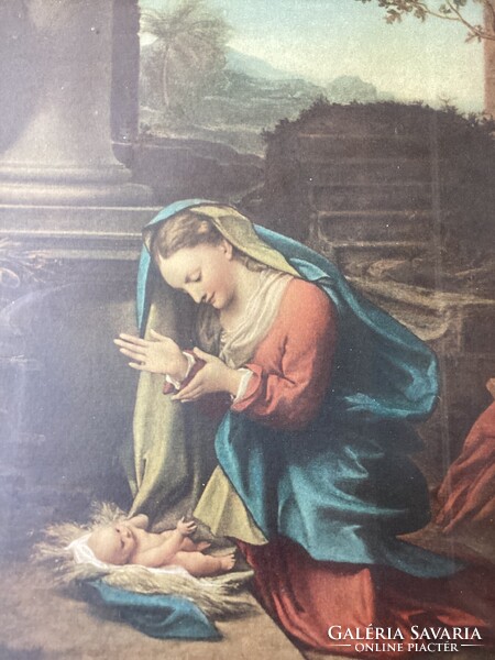 Antonio da Correggio reneszánsz festő „A kis Jézus imádása”
