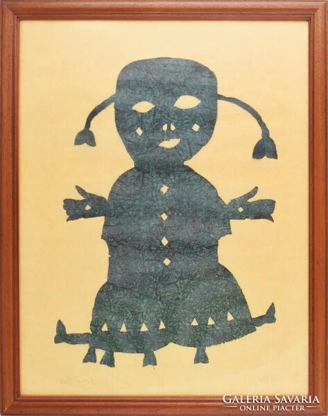 Mátyás Oláh (1951): Little Girl, 1991 – Original, Signed Collage