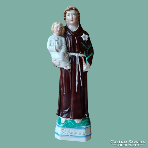 Páduai Szent Antal porcelán szobor – vallási porcelán kegytárgy