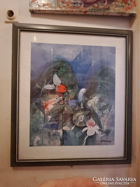 Hippie era retro!! Iconic 70s dieter framke: hawaii c. Print original unopened framing