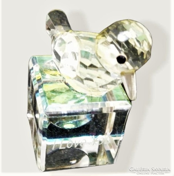 Small Crystal Bird Figurine with 
