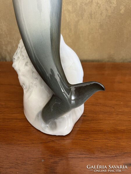 ROYAL DUX PORCELÁN DELFIN FIGURA, SZOBOR