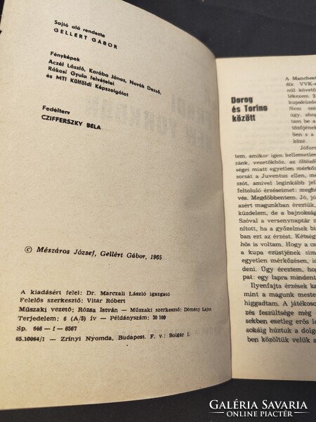 Mészáros József: A Fradi New Yorkban (Sport, 1965) – Fradi relikvia!