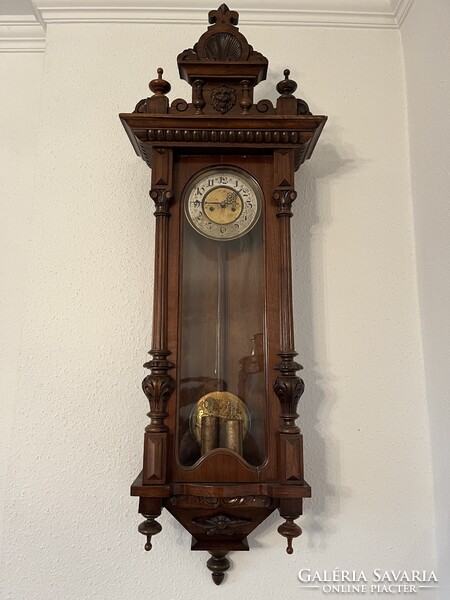 Antique 2-Weight Gustav Becker Wall Clock for Sale