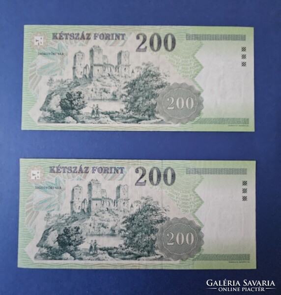 200 forintos bankjegyek 2005 / 2007 EF tartásban!