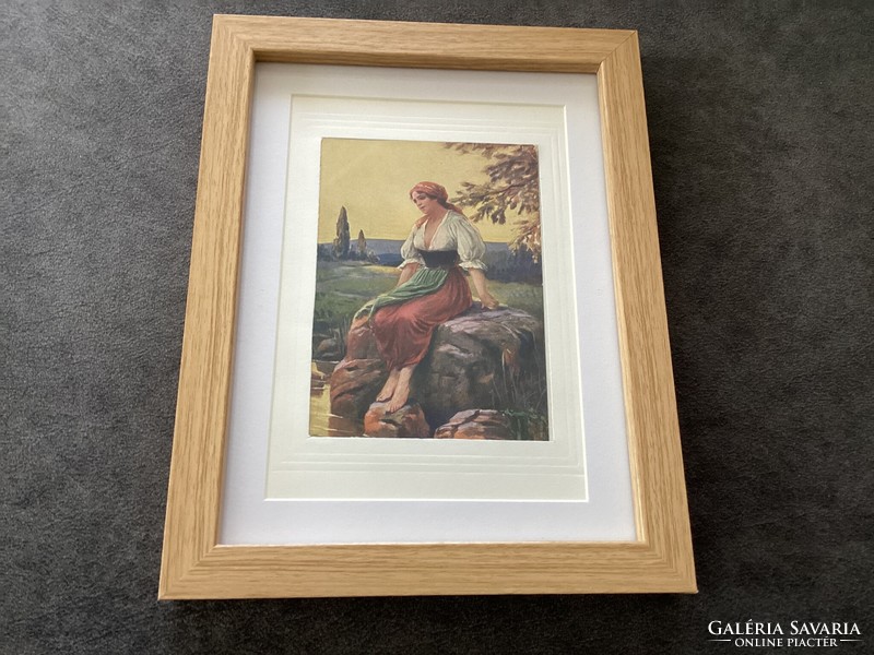 Antique small-sized print, in modern frame.
