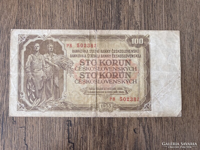 Csehszlovákia 100 Korona 1953 VG
