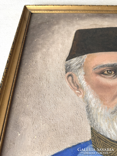 1 Yen!! József Bem (Murád Pasha) “Bem apó” portrait – Gallery piece, rare historical painting (59x48 cm)