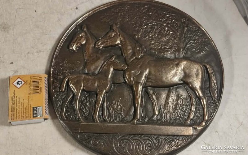 Bronzed metal horse relief 201