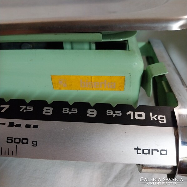 Bizerba retro tolósúlyos asztali mérleg rozsdamentes tálcával, 10 kg-ig
