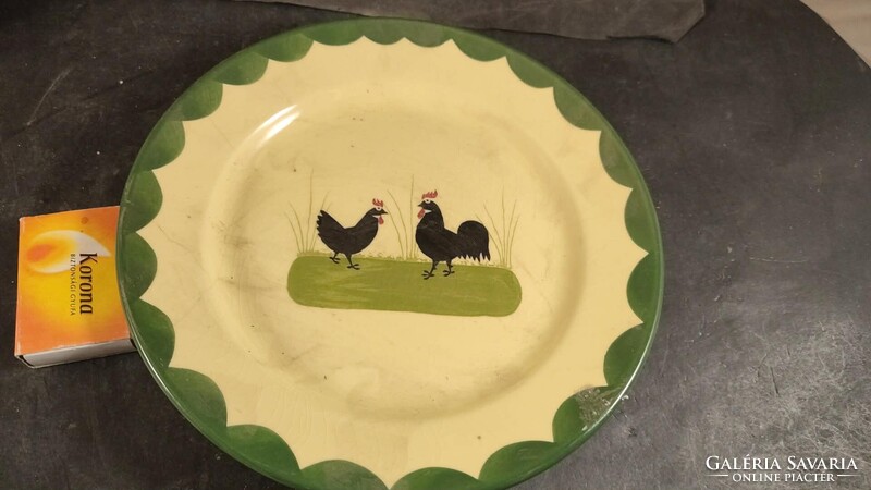 Jelzett porcelán kakasos tányér 207