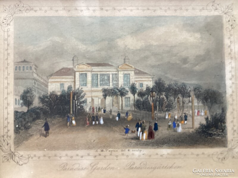 Antique 19th Century Hand-Colored Steel Engraving or Lithograph