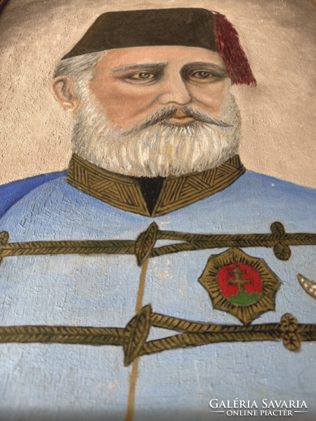 1 Yen!! József Bem (Murád Pasha) “Bem apó” portrait – Gallery piece, rare historical painting (59x48 cm)