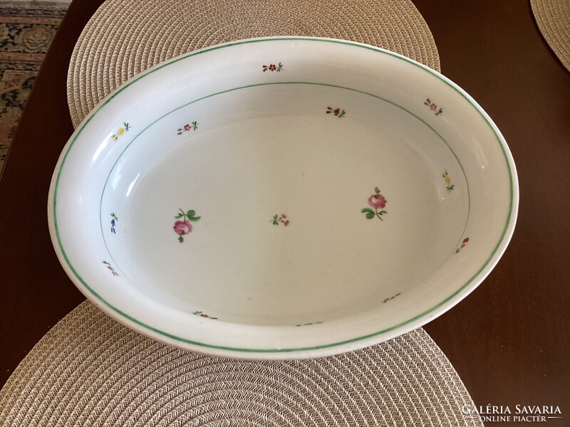 Antik Bécsi , Alt Wien vastag nagyméretű porcelán pecsenyés kínáló tál .