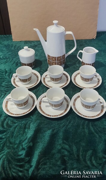 15 részes Gyönyörű állapotú, eredeti COLDITZ porcelán kávéskészlet  (GDR), 6 személy részére