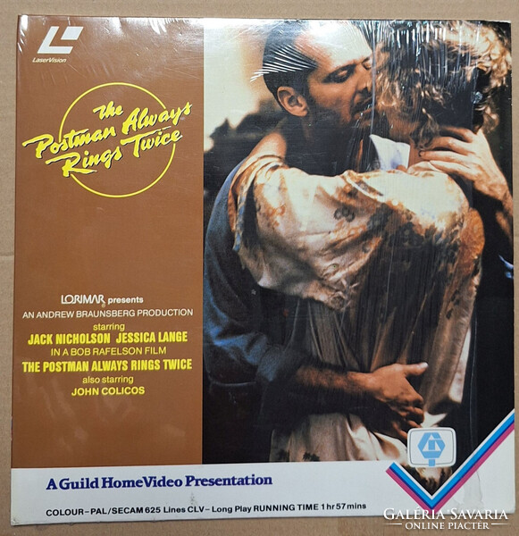 The postman always rings twice (A postás mindig kétszer csenget) Laserdisc Duplalemez Videólemez UK 