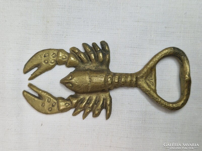 Régi, réz, különleges formájú sörnyitó, rák ábrázolással, hibátlan állapotban, 10,5 cm. hosszú 66 g.