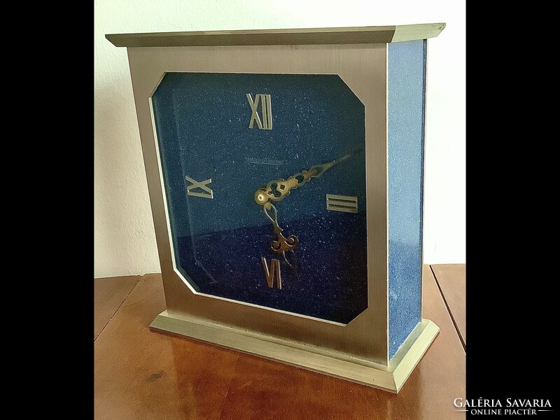 Retro Steel Frame Desk Quartz Clock - Jaeger-LeCoultre, 1970s/80s, working