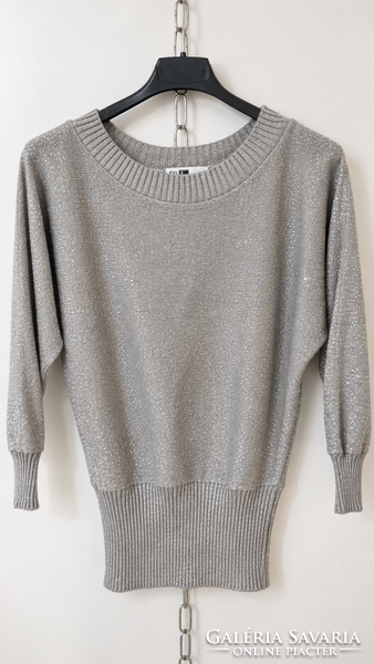 Sparkling Silver Gray Knitted Top