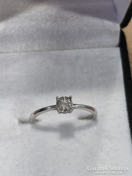 Briliáns gyűrű 14.k 0.03ct  52/es