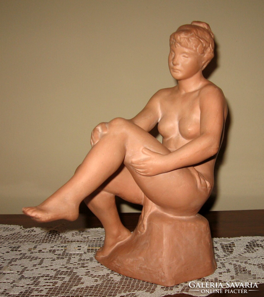 CSODÁS GRANTNER JENŐ / 1907-1983 / CERAMIC SCULPTURE : FEMALE NUDE