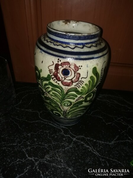 Antik népi váza 20 cm magas a képeken látható állapotban van