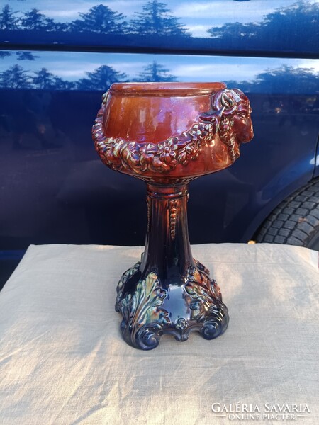 Antique Eosin Glazed Flowerpot, 1900-1910