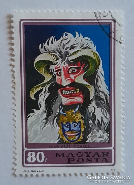 1973 Busójárás 80 fillér pecsételt