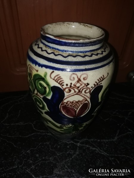 Antik népi váza 20 cm magas a képeken látható állapotban van