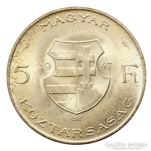 1947  verdefényes ezüst  5 forintos