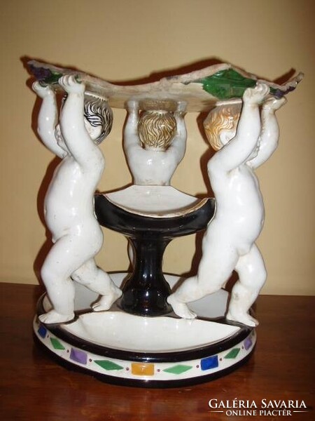 Szecessziós = Jugendstil kínáló, gyümölcstartó. / Bécs - Ausztria,  puttó-angyalka