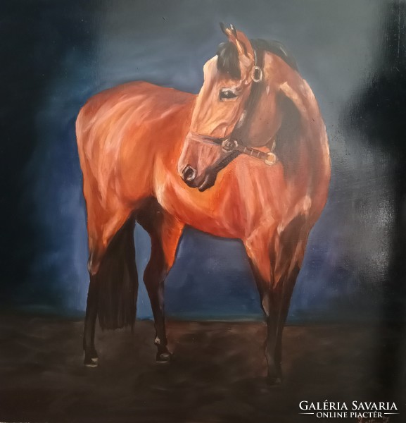 Equestrian oil painting