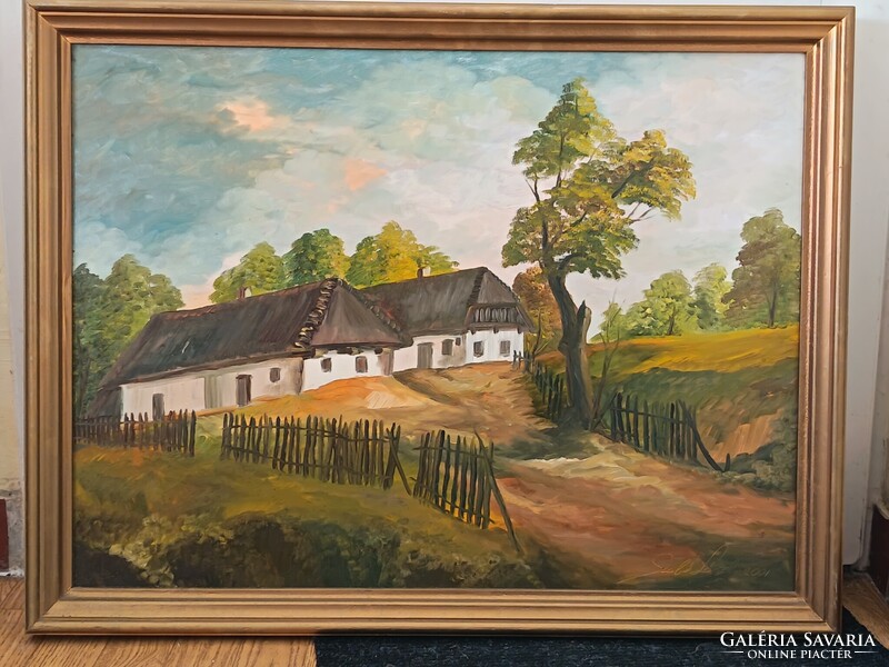 László Szabó, Kávási village houses 80x60cm oil painting. Car, toy exchange also interested