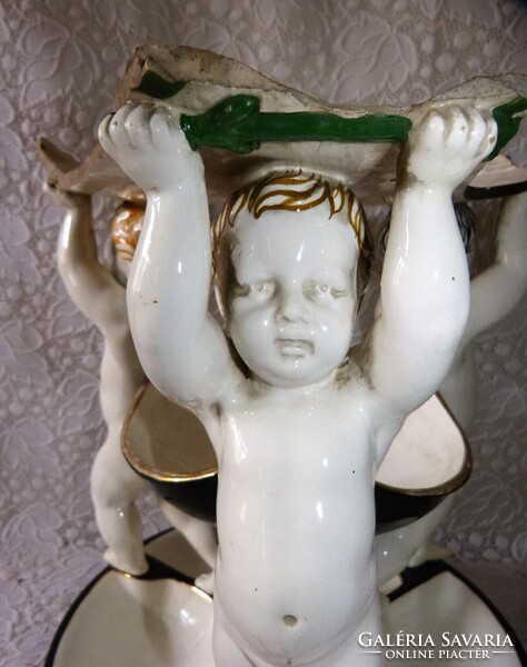 Szecessziós = Jugendstil kínáló, gyümölcstartó. / Bécs - Ausztria,  puttó-angyalka