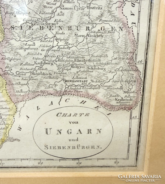 Karacs Ferenc: Magyarország és Erdély térképe (1820) Eredeti színezett rézmetszet