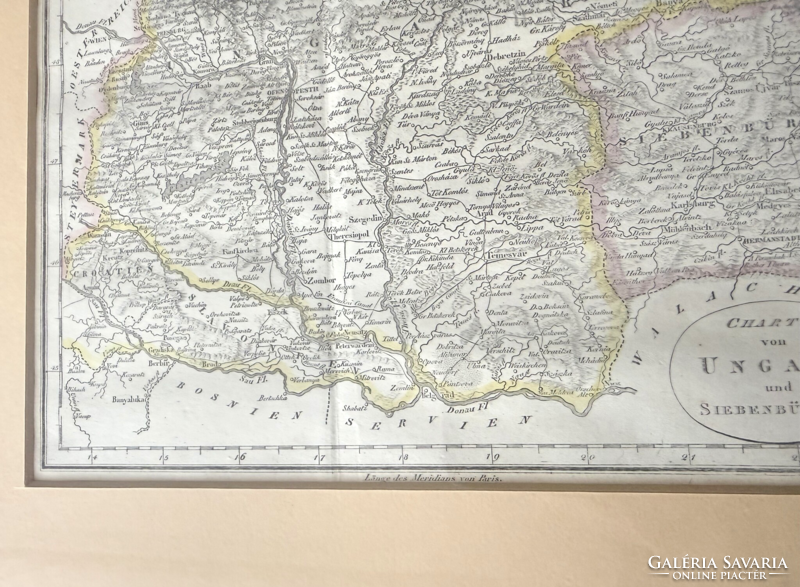 Karacs Ferenc: Magyarország és Erdély térképe (1820) Eredeti színezett rézmetszet