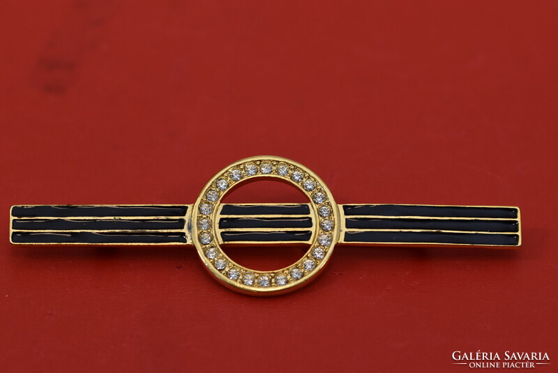 Vintage Art Deco stílusú kosztüm bross strassz zománc aranyozás Németország